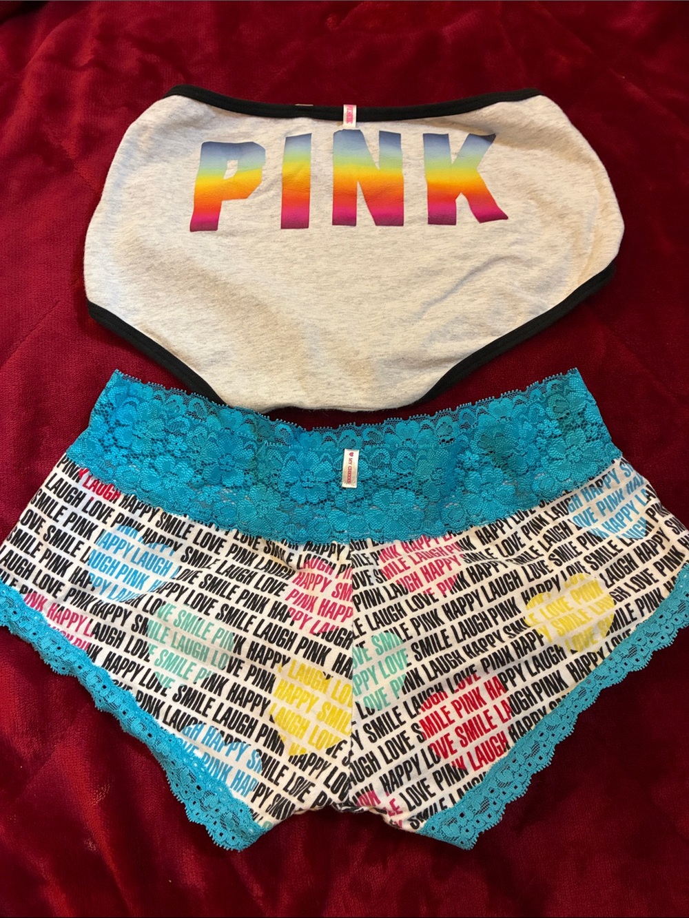 2 pair PINK boyshort panties